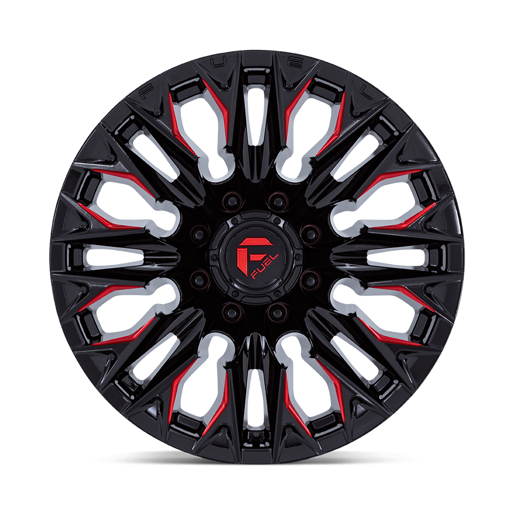 FUEL D823 FLAME Gloss Black Mill W/ Candy Red