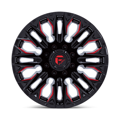 FUEL D823 FLAME Gloss Black Mill W/ Candy Red