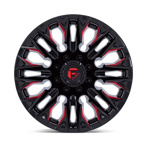 FUEL D823 FLAME Gloss Black Mill W/ Candy Red