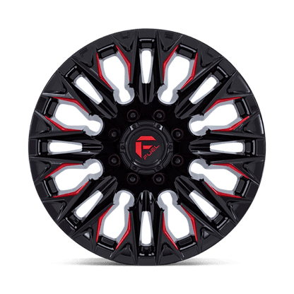 FUEL D823 FLAME Gloss Black Mill W/ Candy Red