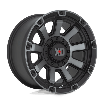 XD XD852 GAUNTLET Satin Black W/ Gray Tint wheel, designed for off-road performance and rugged aesthetics.