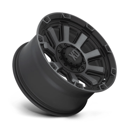XD XD852 GAUNTLET Satin Black W/ Gray Tint wheel showcasing rugged design and premium aluminum build.