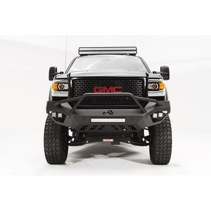Fab Fours Vengeance Front Bumper 2 Stage Black Powder Coated Sensor Bumper Pre-Runner Guard l GM15-V3152-1