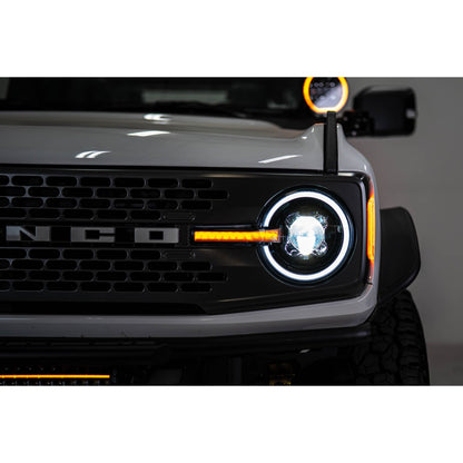 DV8 OFF-ROAD | 2021 2025 Ford Bronco Black Headlights  | HLCBR-01