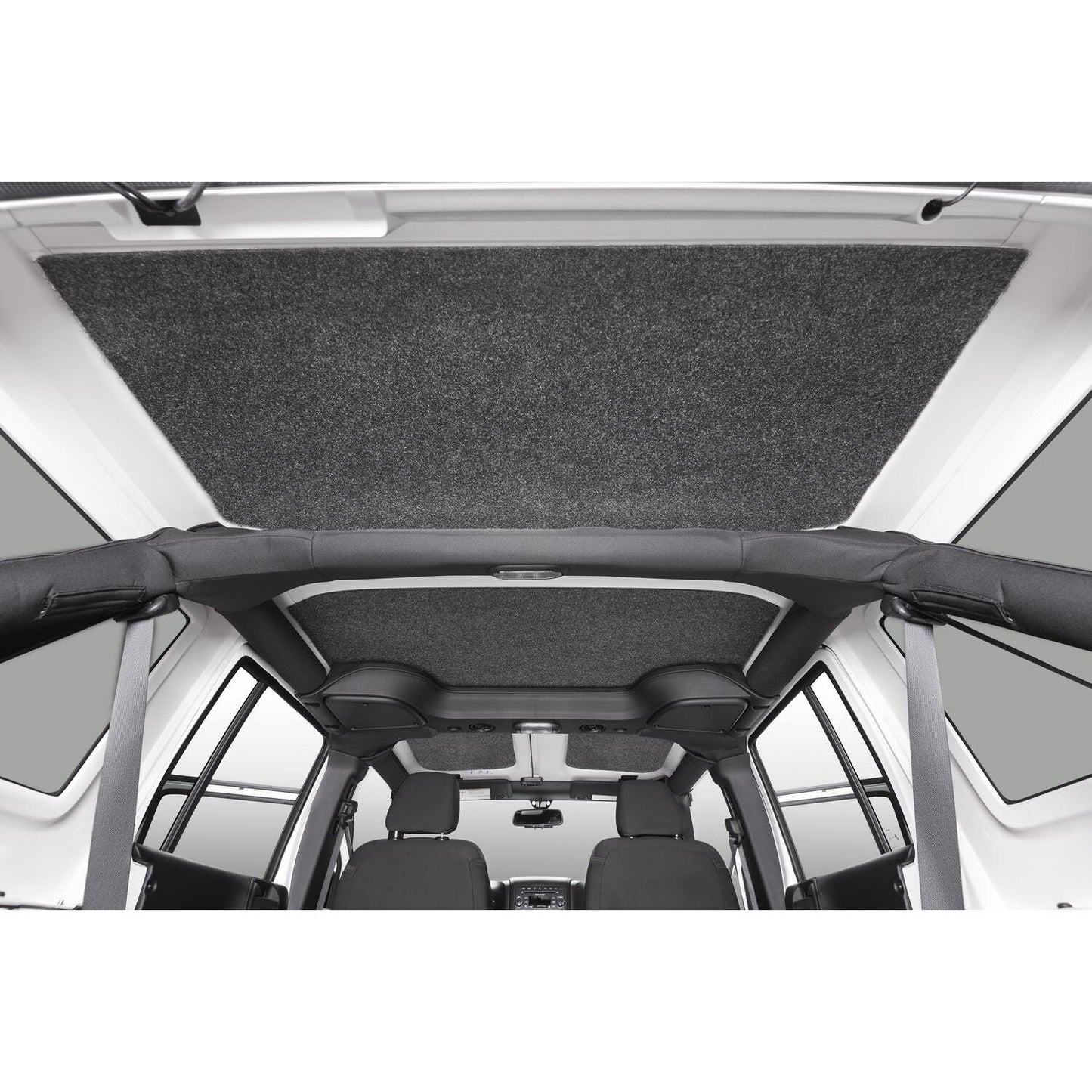 BedRug Jeep Headliner 11-18 JK Unlimited 4 door Headliner Kit 4 pc. Kit Intended For Hard Top Bed Liner - Charcoal (HLJK114DRK) installed