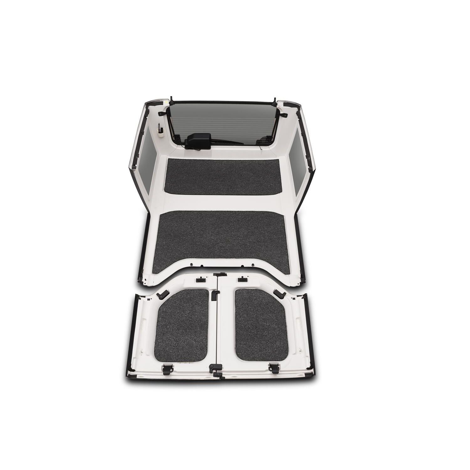 BedRug Jeep Headliner 11-18 JK Unlimited 4 door Headliner Kit 4 pc. Kit Intended For Hard Top Bed Liner - Charcoal (HLJK114DRK) view from above