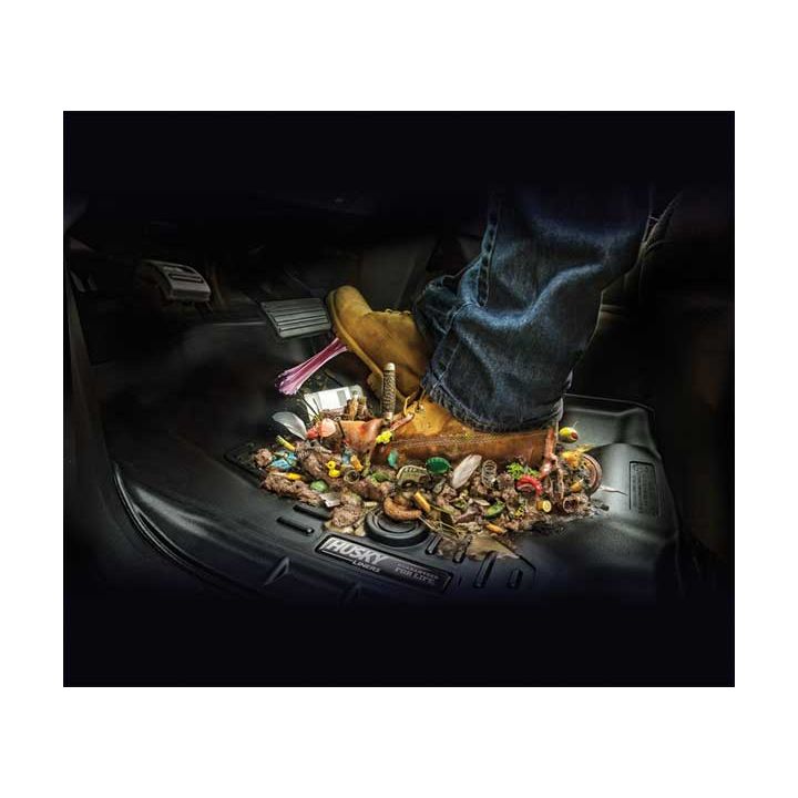 Husky Liners | Weatherbeater 2nd Seat Floor Liner For 2018-2026 Jeep Wrangler JL 4 Door Husky Liners | 14041 showing dirt and debris
