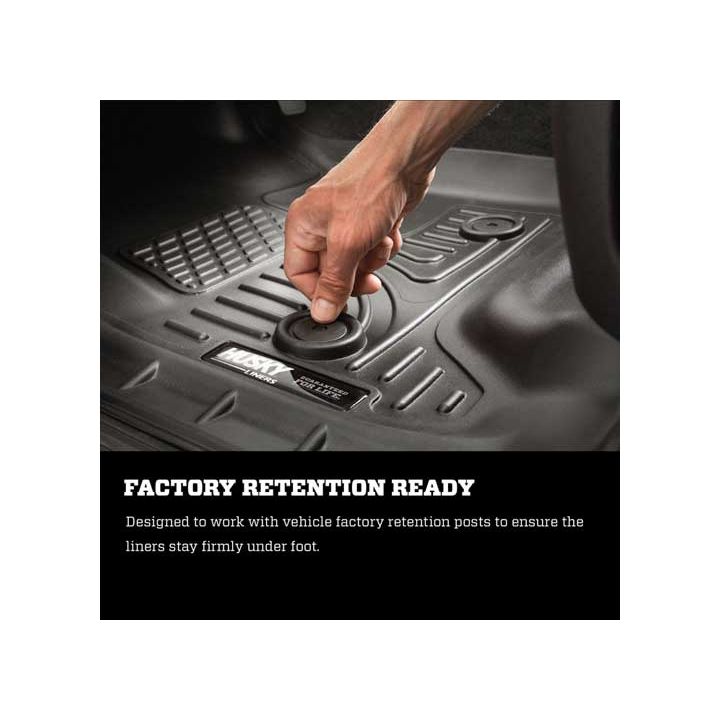 Husky Liners | Weatherbeater 2nd Seat Floor Liner For 2018-2026 Jeep Wrangler JL 4 Door Husky Liners | 14041 installation with factory retention post.