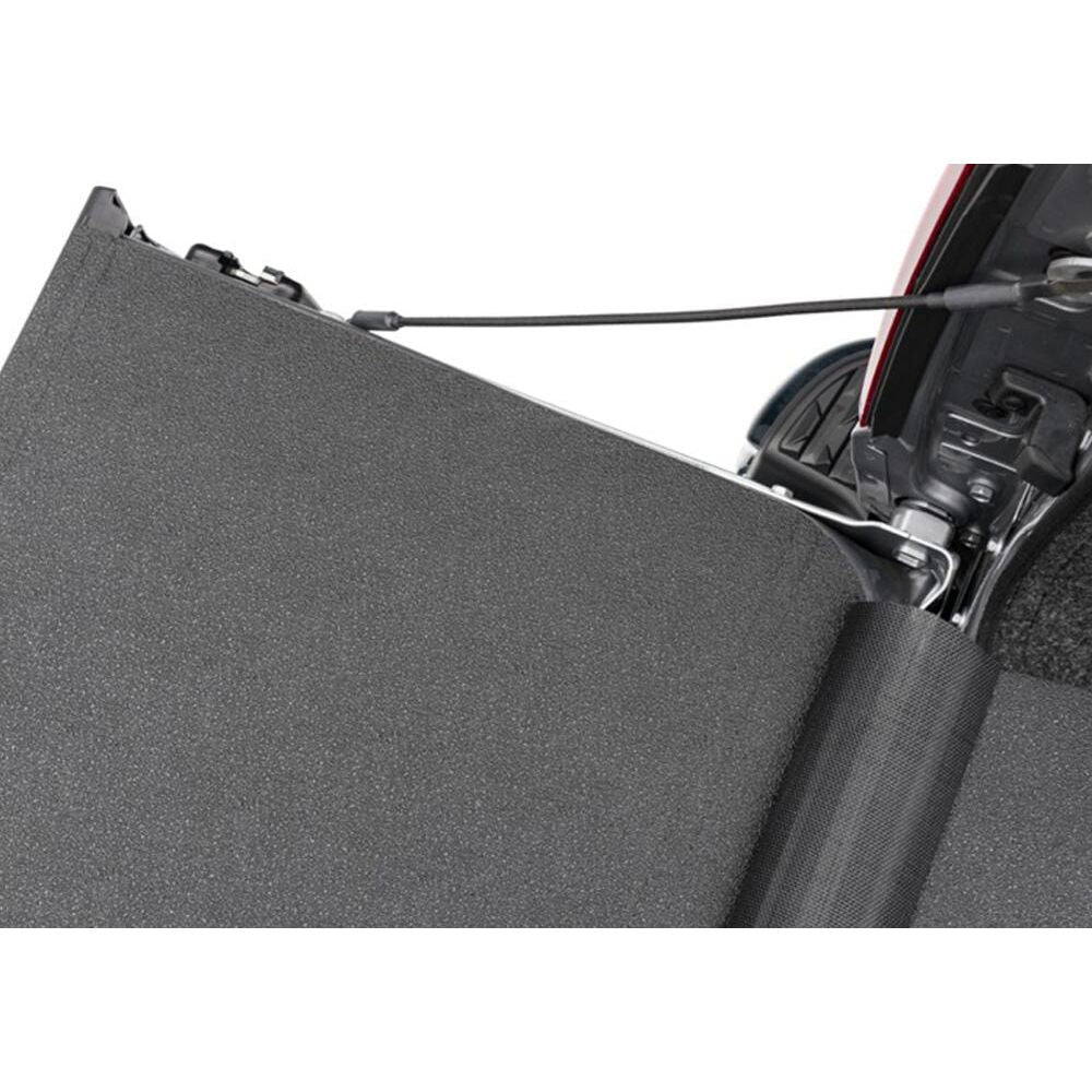 BedRug 07-18 - Charcoal (19 Legacy/Limited) Silverado/Sierra 6'6" Bed Impact Bed Liner w/ Tailgate Mat close-up view.