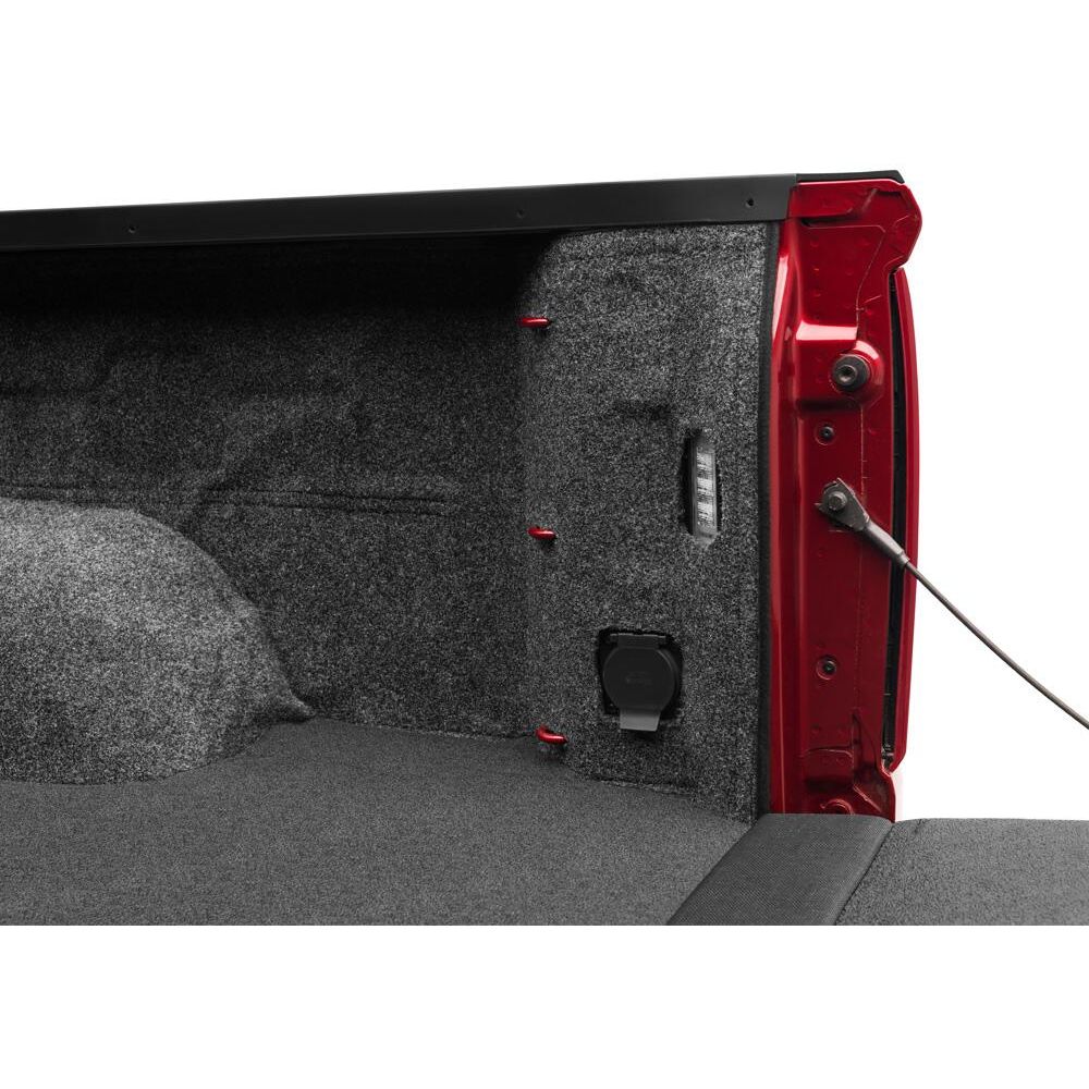 BedRug 19+ - Charcoal (New Body Style) Silverado/Sierra 5'8" Bed w/ Multi-Pro Tailgate w/o Carbonpro Bed Impact Bed Liner w/ Tailgate Mat rear view