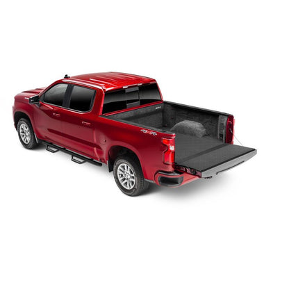 BedRug 20+ Silverado/Sierra HD 6'9" Bed w/o Multipro Tailgate Impact Bed Liner w/ Tailgate Mat w/o Multi-Pro Tailgate - Charcoal (ILC20SBK) on red truck