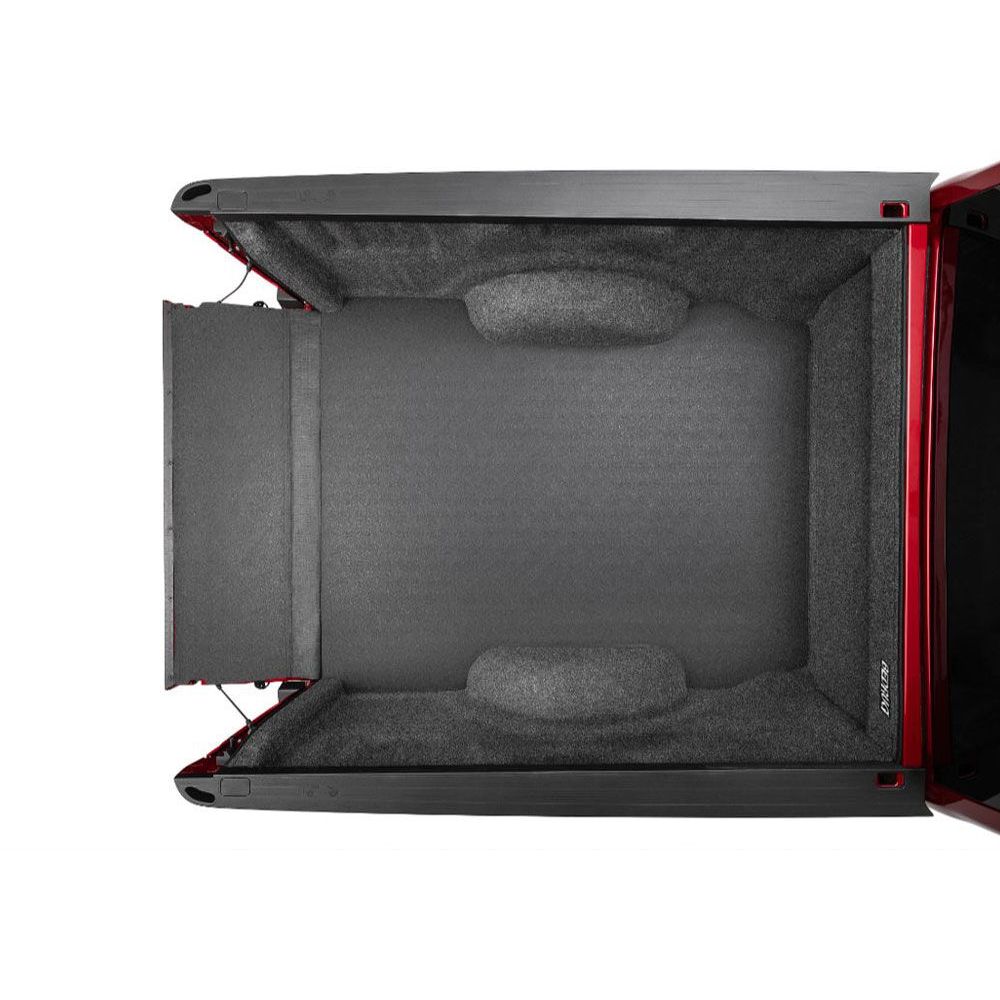 BedRug 17-23 Ford Super Duty 6'6" Bed Impact Bed Liner w/ Tailgate Mat - Charcoal (ILQ17SBK) installed in truck bed.