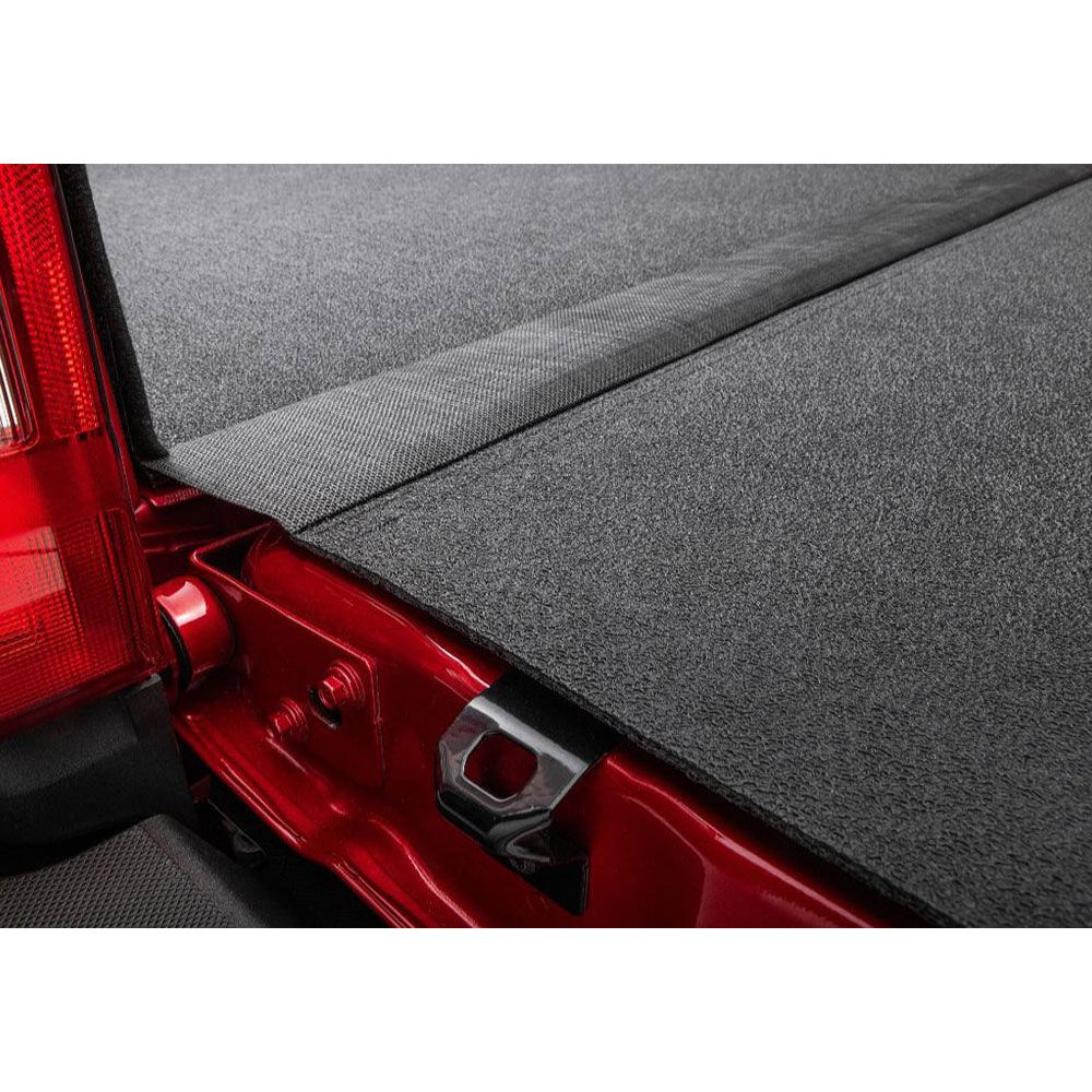 BedRug 17-23 Ford Super Duty 6'6" Bed Impact Bed Liner w/ Tailgate Mat - Charcoal (ILQ17SBK) close-up of tailgate mat