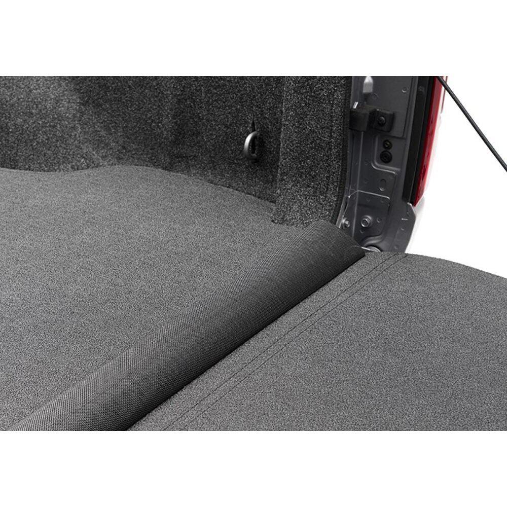 Close-up view of BedRug 2019-2025 Ram 1500 6'4" Bed Impact Bed Liner w/ Tailgate Mat w/o RamBox w/o Multifunction Tailgate - Charcoal (ILT19SBK)