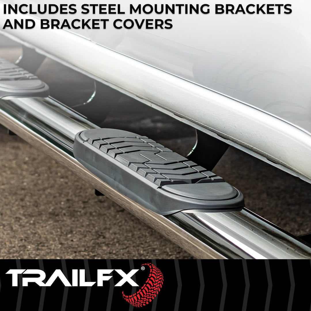 TrailFX 2007–2018 5" Oval Bent Step Bar For GM Silverado/Sierra Crew-Stainless (A7063S) - product image 6