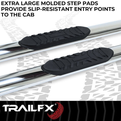 TrailFX 2007–2018 4" Oval Straight Step Bar For Jeep Wrangler JK 2 Dr- Stainless (A1511S) - product image 3