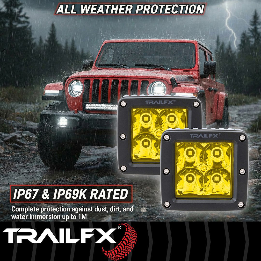 TrailFX 3" LED Cube Lights- Amber Pair (2X2AMS2) - product image 9