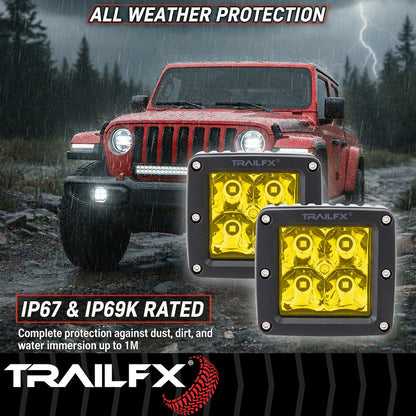 TrailFX 3" LED Cube Lights- Amber Pair (2X2AMS2) - product image 9