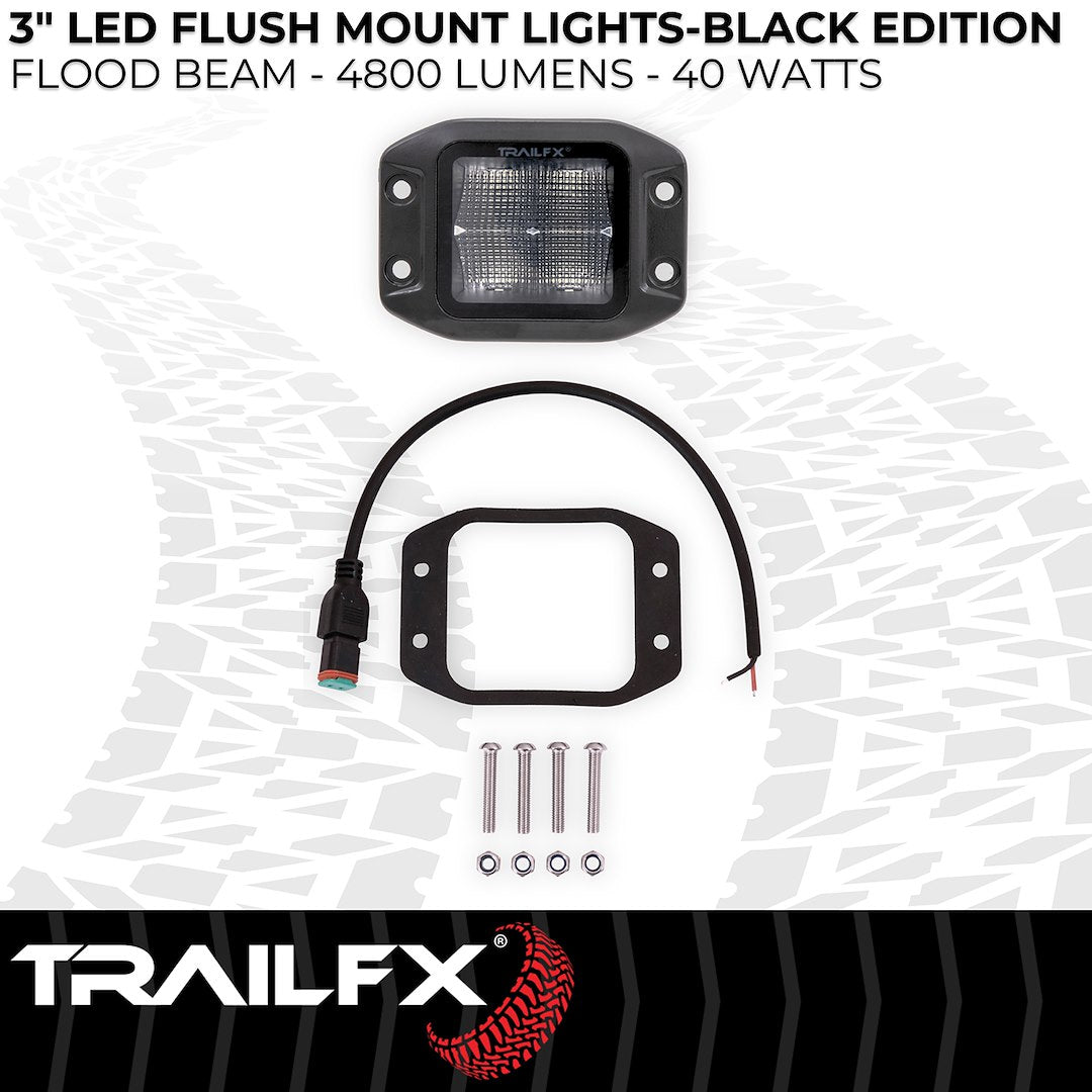 TrailFX 3" LED Cube Flush Mount Light- Black Edition Single (2X2FMBKF1) - product image 5