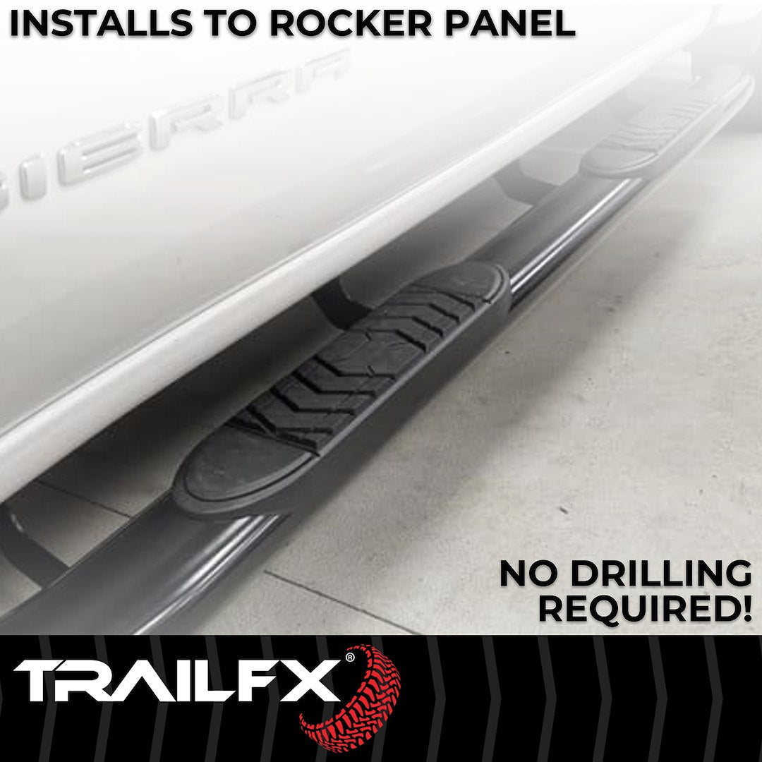 TrailFX 2002–2008 5" Oval Straight Step Bar For Ram 1500-3500 Crew-Black (A7005B) - product image 7
