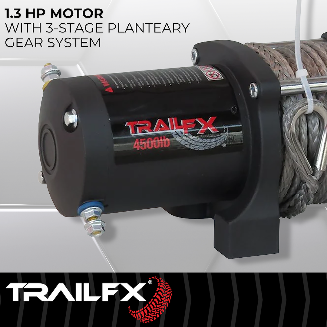 TrailFX ATV/UTV Synthetic Rope Winch 4500 Lb (WS45B) - product image 6