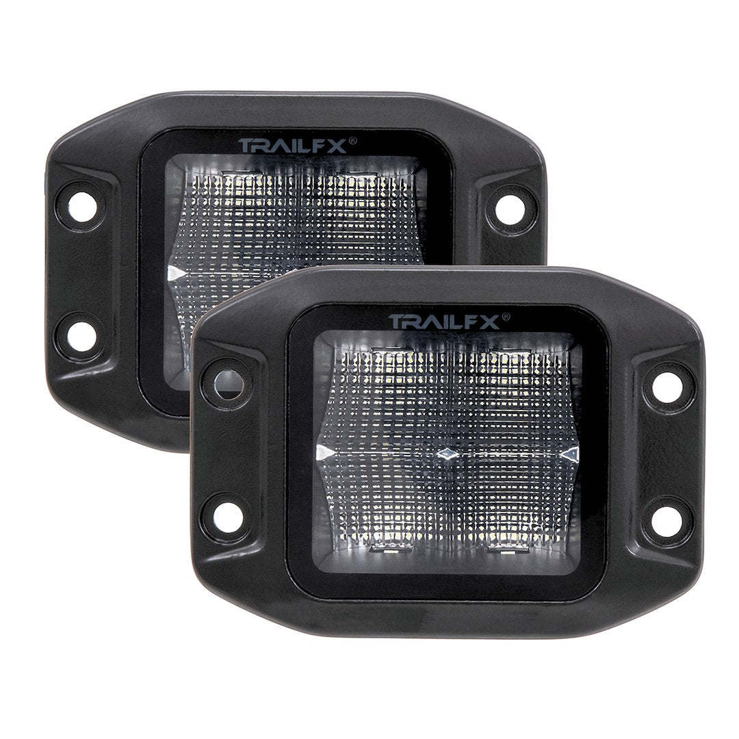 TrailFX 3" LED Cube Flush Mount Lights- Black Edition Pair (2X2FMBKF2) - product image 1