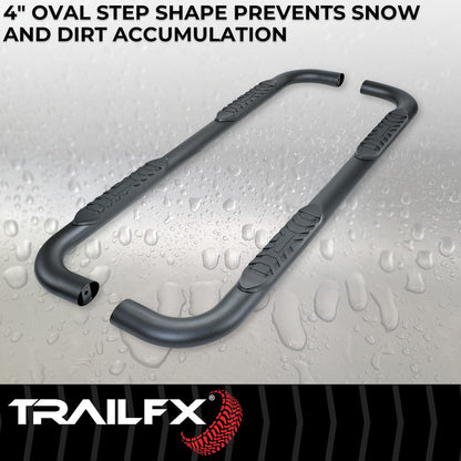 TrailFX 2019–2024 4" Oval Bent Step Bar For GM Silverado/Sierra Crew- Black (A1010B) - product image 4