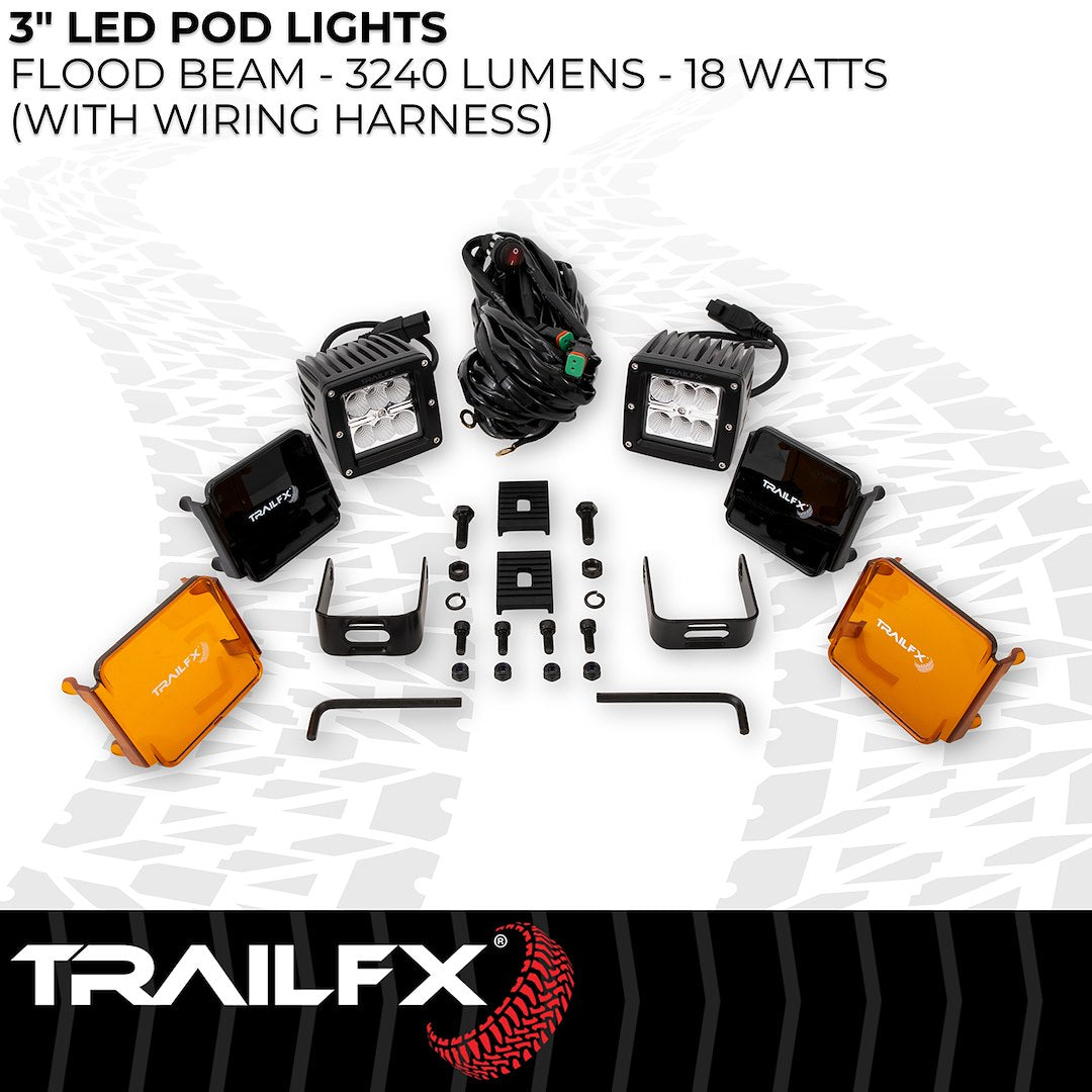 TrailFX 3" LED Cube Lights- Pair (3X2F2) - product image 5