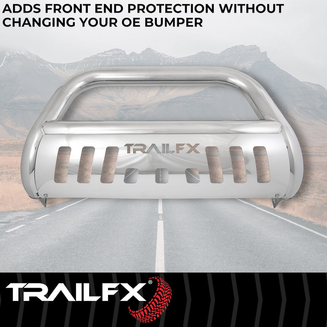 TrailFX 2004–2026 3" Round Bull Bar For Ford F150/Expedition- Stainless (B0028S) - product image 4
