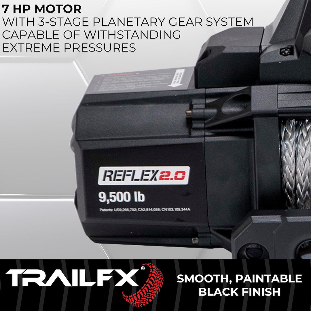 TrailFX Reflex 2.0 Synthetic Rope Winch 9500 Lb (WRS295B) - product image 5