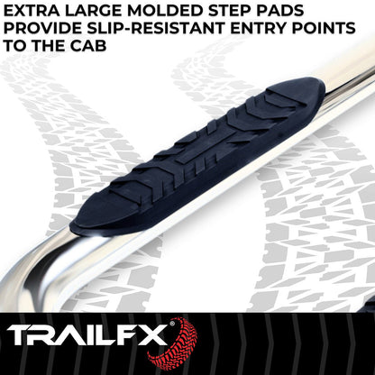 TrailFX 2019–2025 4" Oval Bent Step Bar For Ram 1500 Extended- Stainless (A1013S) - product image 3