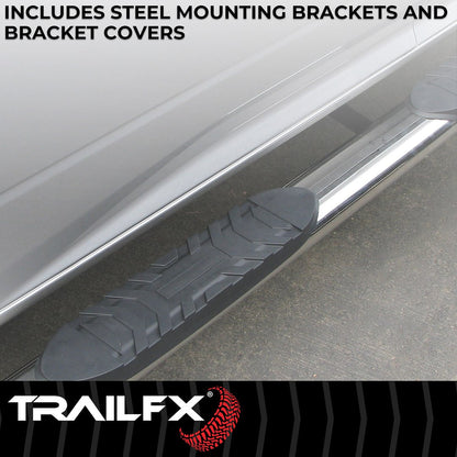 TrailFX 2019–2024 4" Oval Bent Step Bar For GM Silverado/Sierra Extended- Stainless (A1011S) - product image 6