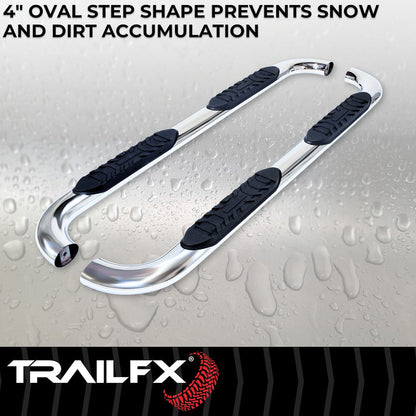 TrailFX 2015–2025 4" Oval Bent Step Bar For Ford F150-350 Crew-Stainless (A1005S) - product image 4
