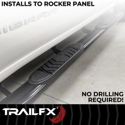 TrailFX 2019–2026 5" Oval Straight Step Bar For GM Silverado/Sierra Extended- Black (A7089B) - product image 7
