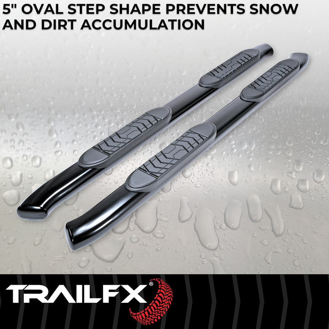 TrailFX 2019–2023 5" Oval Bent Step Bar For Ford Ranger Extended-Black (A7091B) - product image 4