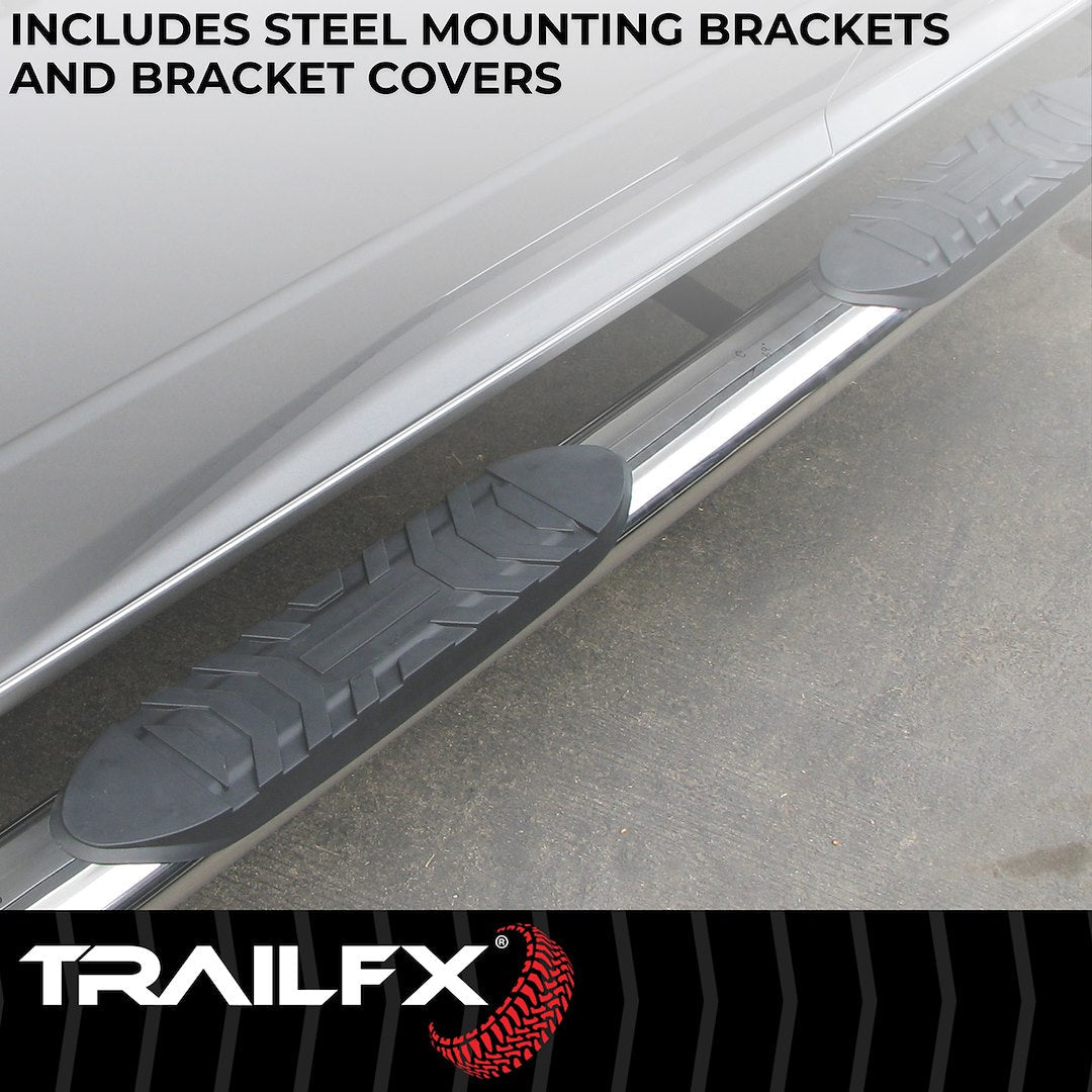TrailFX 2015–2025 4" Oval Straight Step Bar For Ford F150-350 Standard- Stainless (A1530S) - product image 6