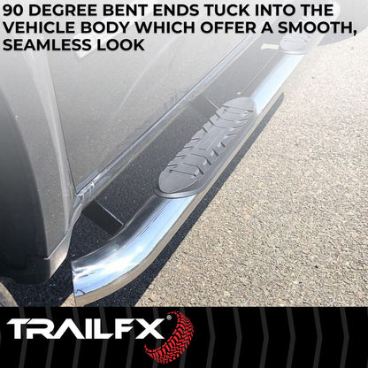 TrailFX 2019–2024 4" Oval Bent Step Bar For GM Silverado/Sierra Crew- Stainless (A1010S) - product image 5