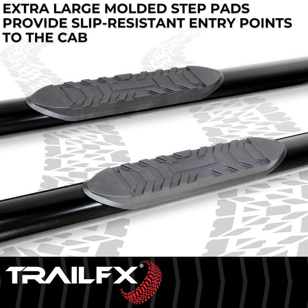 TrailFX 2019–2025 4" Oval Straight Step Bar For Ram 1500 Extended- Black (A1543B) - product image 3