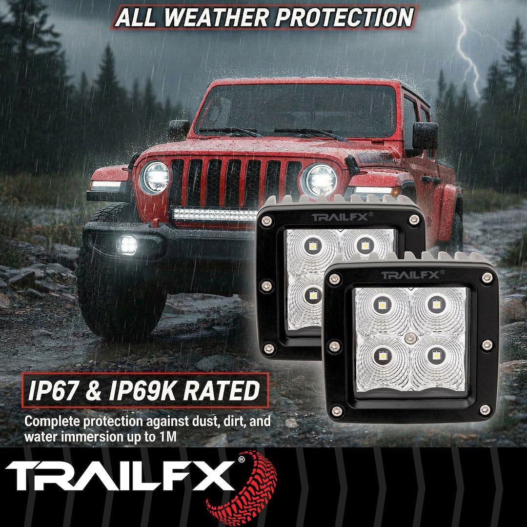 TrailFX 3" LED Cube Lights- Pair (2X2F2) - product image 9