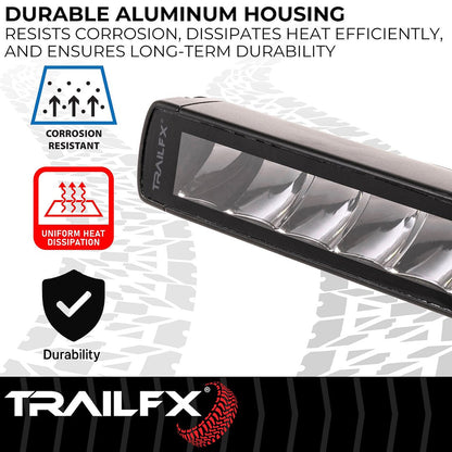 TrailFX 6" Single Row LED Light Bar- Black Edition (6SRBKCM) - product image 7