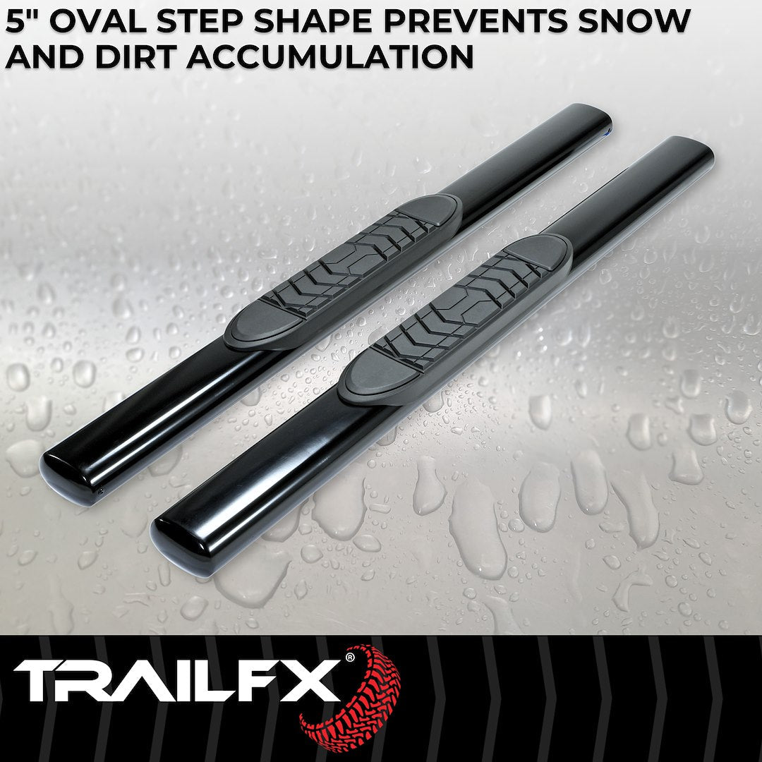 TrailFX 2015–2026 5" Oval Straight Step Bar For Ford F150-350 Standard-Black (A7040B) - product image 4