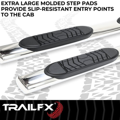 TrailFX 1999–2013 5" Oval Straight Step Bar For GM Silverado/Sierra Extended-Stainless (A7002S) - product image 3