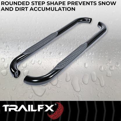 TrailFX 2007–2018 3" Round Step Bar For GM Silverado/Sierra Standard- Black (A0032B) - product image 4