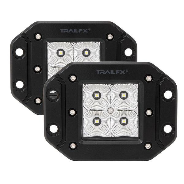 TrailFX 3" LED Cube Flush Mount Lights- Pair (2X2FMF2)
