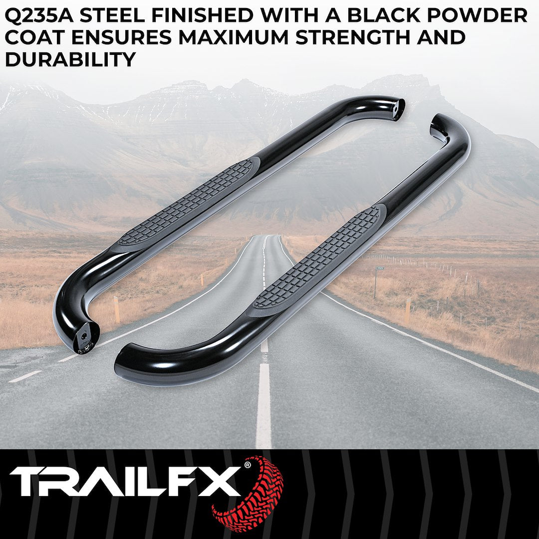 TrailFX 2007–2018 3" Round Step Bar For GM Silverado/Sierra Standard- Black (A0032B) - product image 2