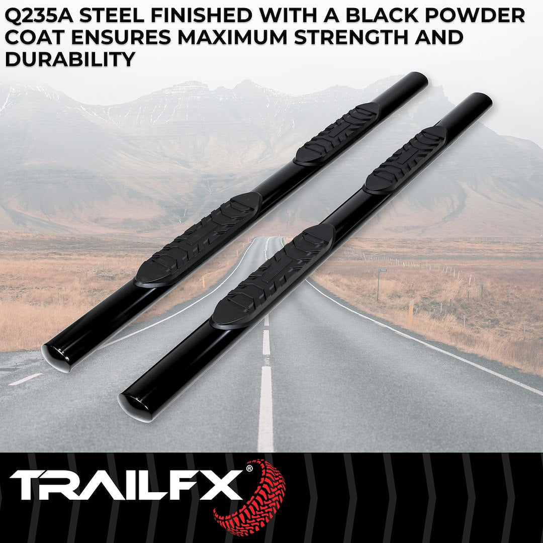 TrailFX 2004–2006 4" Oval Straight Step Bar For Toyota Tundra Double- Black (A1513B) - product image 2