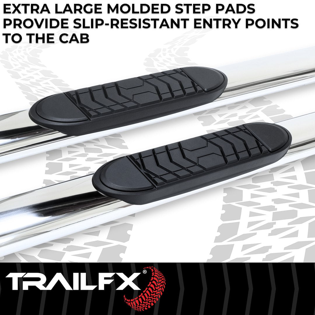 TrailFX 2007–2018 5" Oval Straight Step Bar For GM Silverado/Sierra Standard- Stainless (A7036S) - product image 3