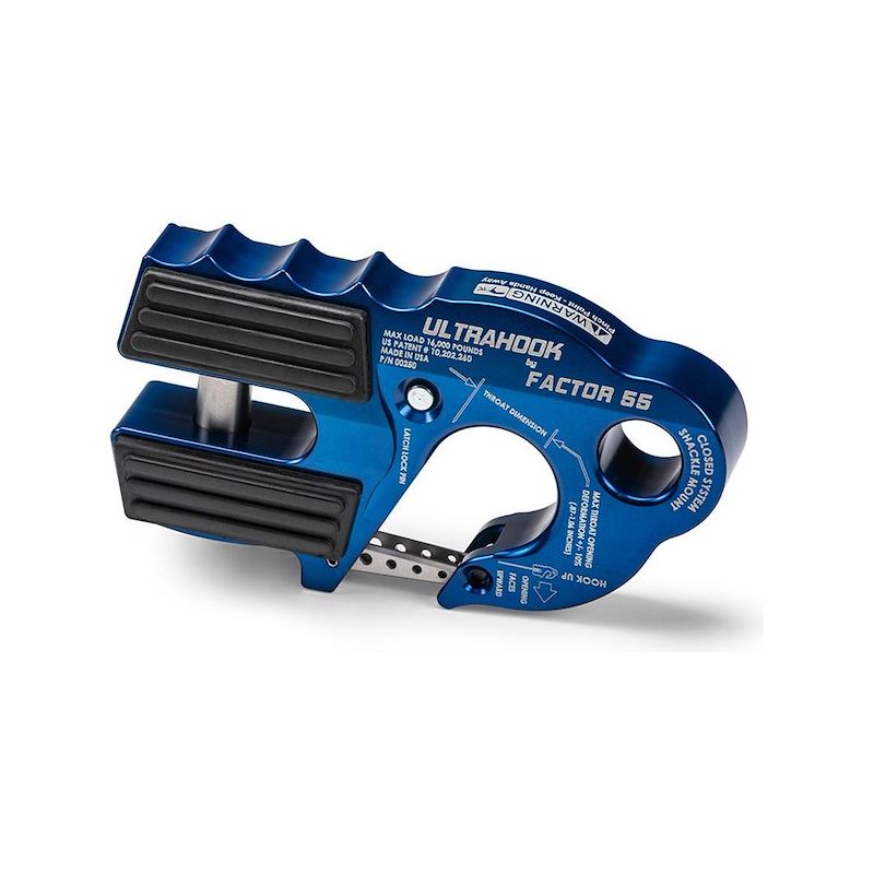FACTOR 55 |  UltraHook Closed System Winch Shackle Mount Blue Factor 55 | B200250-02-GGBW