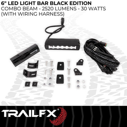 TrailFX 6" Single Row LED Light Bar- Black Edition (6SRBKCM) - product image 5