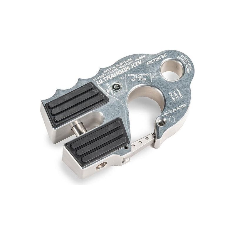 FACTOR 55 |  UltraHook XTV Closed System Winch Shackle Mount Silver Factor 55 | B200275-05-GGBW